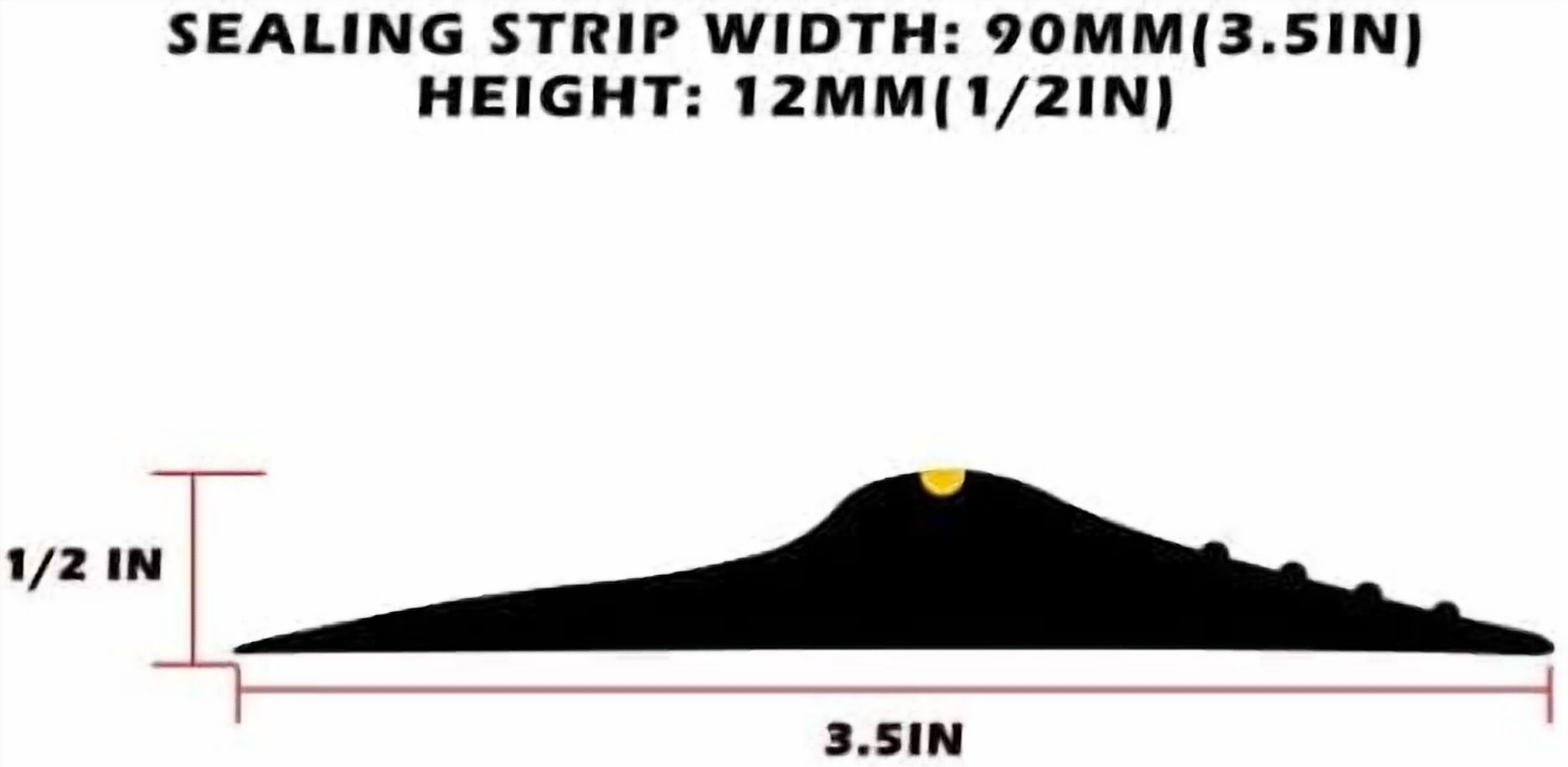 Garage Door Bottom Seal Strip, Weatherproof EPDM Rubber Threshold, Fits All Standard Doors, Easy for DIY Homeowners, No Adhesive (12Ft, Black)