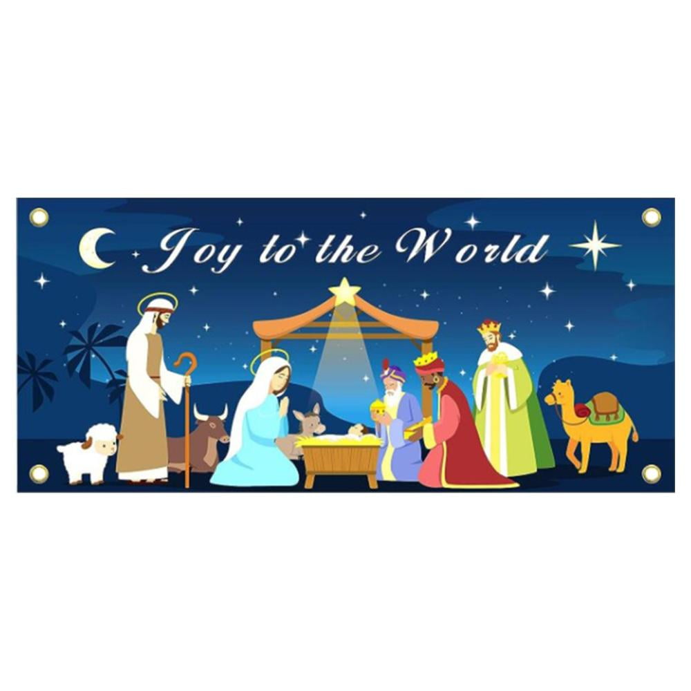 Garage Door Christmas Banner | Nativity Scene Backdrop Decoration for ...