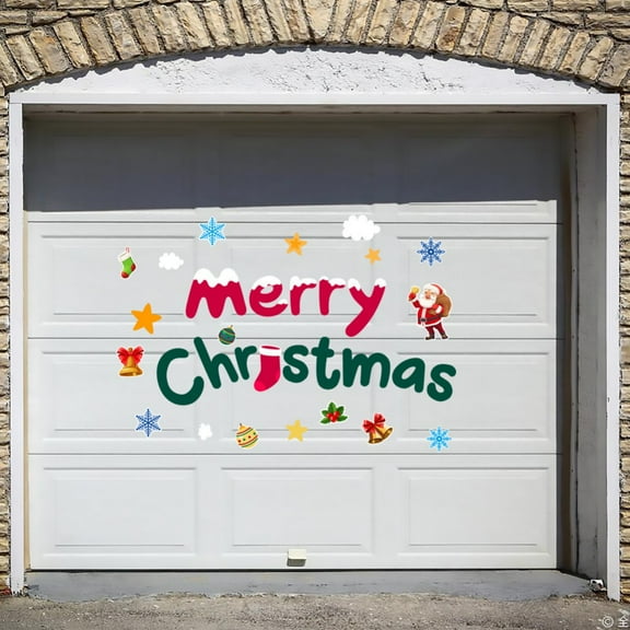 Garage Door Christmas Decorations, Magnet Stickers, Merry Christmas Door Decorations, Xmas Garage Magnetic Stickers for Refrigerator Mailbox Dishwasher