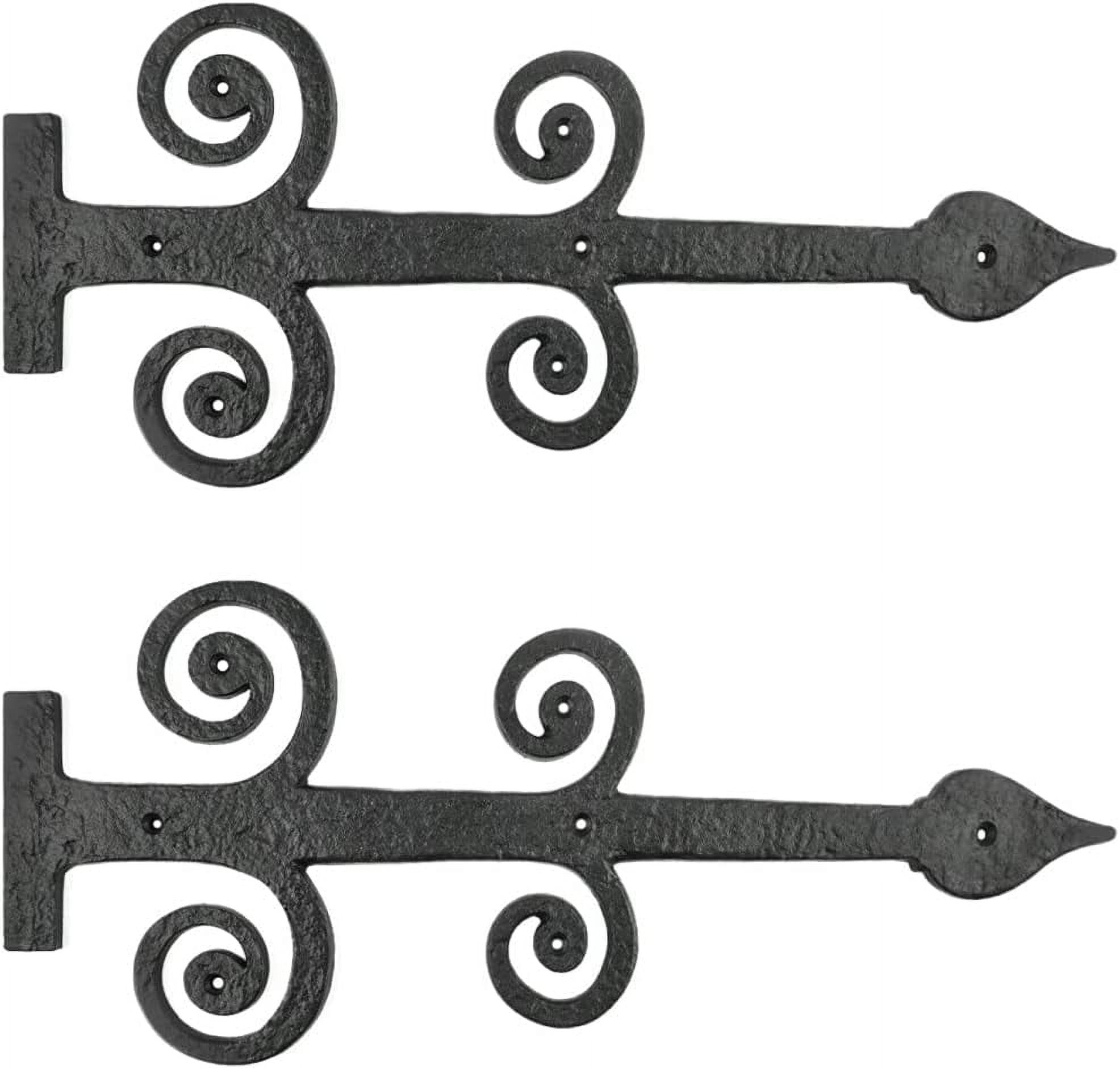 Garage Door Decorative Hardware 16 In. Black Wrought Iron Rust