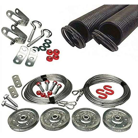 Garage Door Extension Spring KIT Double Looped for 7' High Door 25-42-130 Pounds