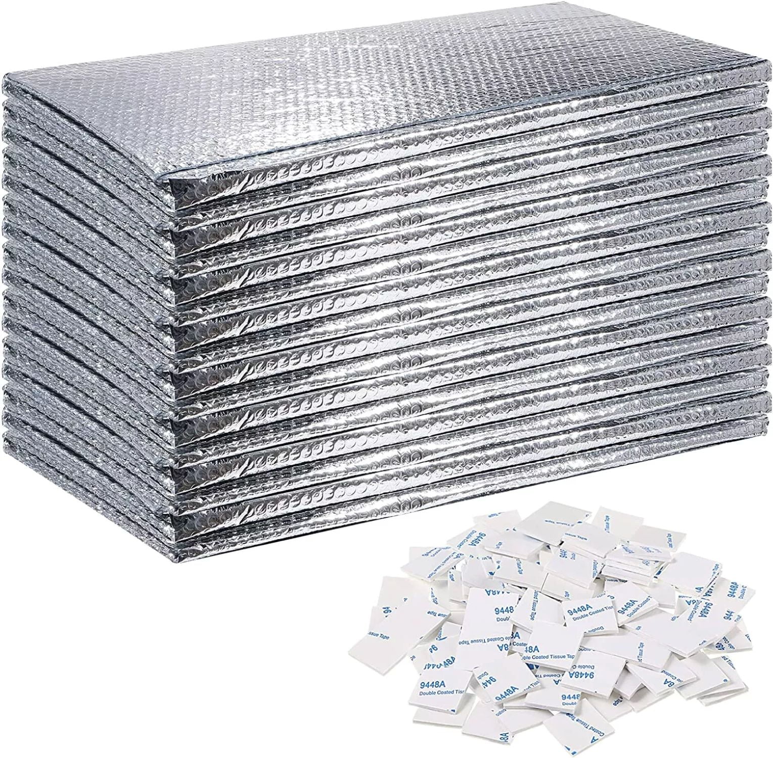 Garage Door Insulation Kit 10 PRE-CUT PCS: REFLECTIVE FOAM Panels 24x48" SHEETS