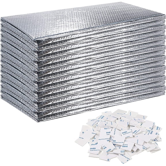 Garage Door Insulation Kit 32 PRE-CUT PCS: REFLECTIVE FOAM Panels 24x48" SHEETS