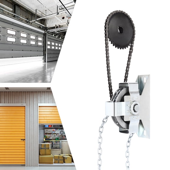 Garage Door Jackshaft Chain Hoist 331lbs Capacity 26ft Chain - Silver
