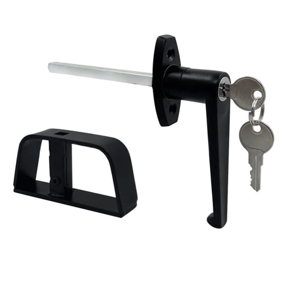 Garage Door Lock with Key, Maximum Security Heavy-Duty L-Handle Padlock, Weatherproof Zinc Alloy Sliding Bolt Lock for Outdoor Shed, Fence & Gate