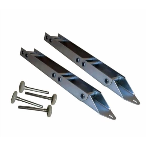 Garage Door Low Headroom Quick Turn Brackets with Nylon Steel Rollers (Zinc Plated, with 4 White Nylon Rollers (4 Stem)), Silver