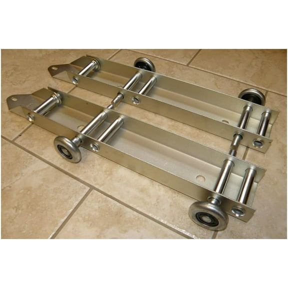 Garage Door Low Headroom Quick Turn Brackets with Steel Rollers - Pair