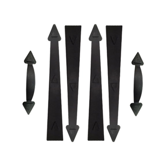 Garage Door Magnetic Decorative Hardware Set with 2 Pull Handles and 4 Hinges for Steel Doors