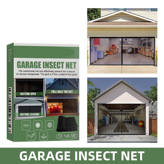 Garage Door Mosquito Net - Retractable, Portable Insect Screen, Easy Installation, Seamless Design, Keeps Bugs Out While Allowing Airflow