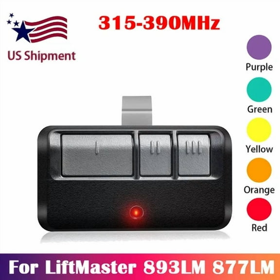 Garage Door Opener 3 Button Remote Control For Chamberlain Liftmaster 893Lm 81Lm