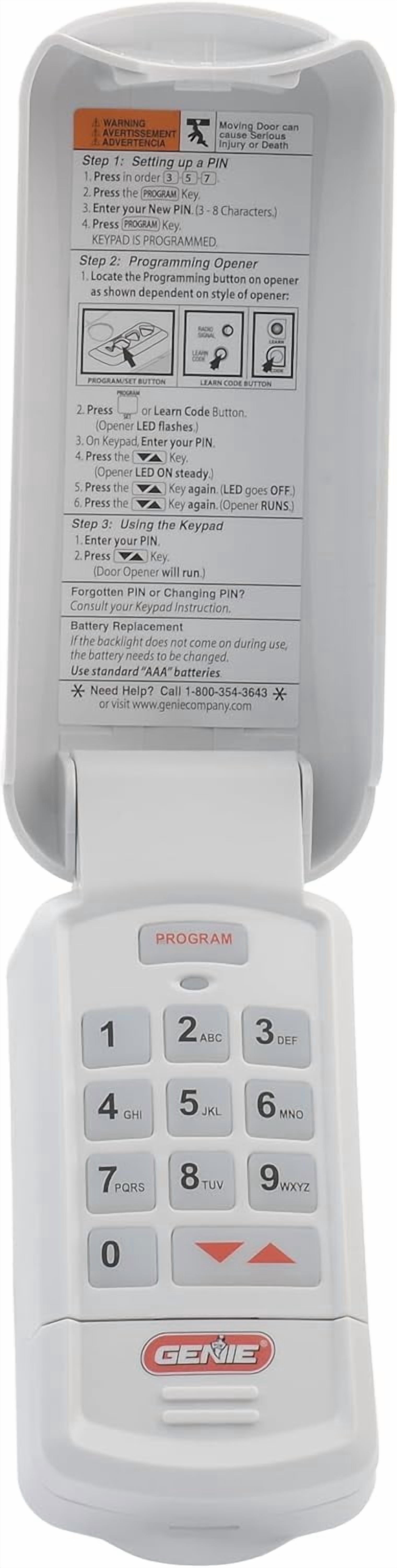 Genie Door Opener Wireless Keyless Keypad Secure Access - Compatible with All Genie Intellicode