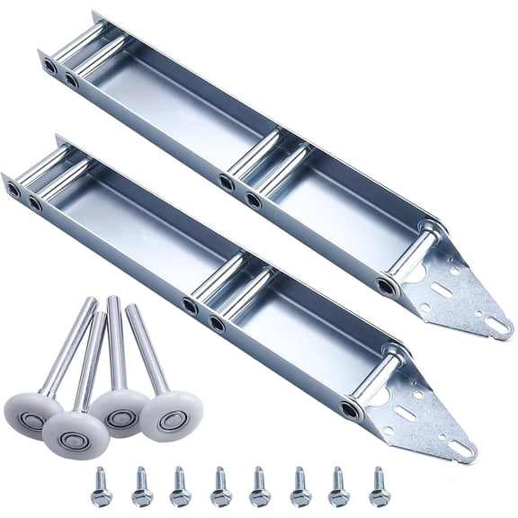 Garage Door Quick Turn Top Fixture Brackets, Includes Rollers and Screws, Essential Garage Door Parts and Hardware, Set of 2
