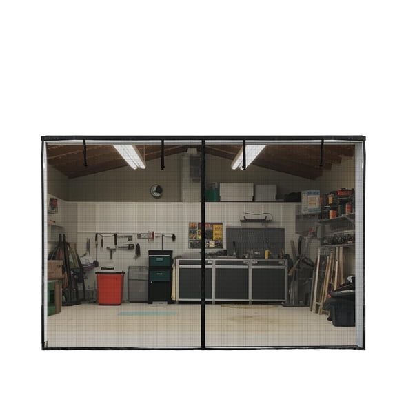 Garage Door Screen 16x7 Ft Heavy Duty Mesh Screen Door for 2 Car Garage Retractable Roll Up Screen with Magnetic Closure Easy Install Patio Bug Protection