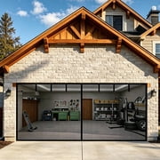 Garage Door Screen, 16x7 Ft Magnetic Closure Heavy Duty Weighted Bottom Garage Screen Doors for 2 Car Garage, Fiberglass Mesh Anti Annoying Animal Out