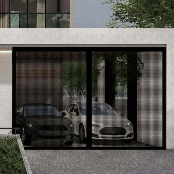 Garage Door Screen for Car Garage 10x8FT Fiberglass Magnetic Garage Mesh Net