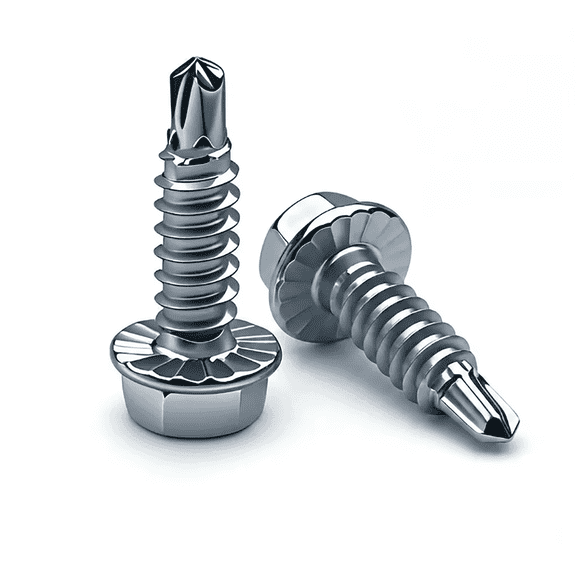 Garage Door Screws (50 Pack) - 1/4" x 3/4" Self Drilling Tek Screws with Serrated Hex Washer Head, Zinc Plated Metal to Metal Fasteners for Hinge & Bracket Repair, Roofing, HVAC