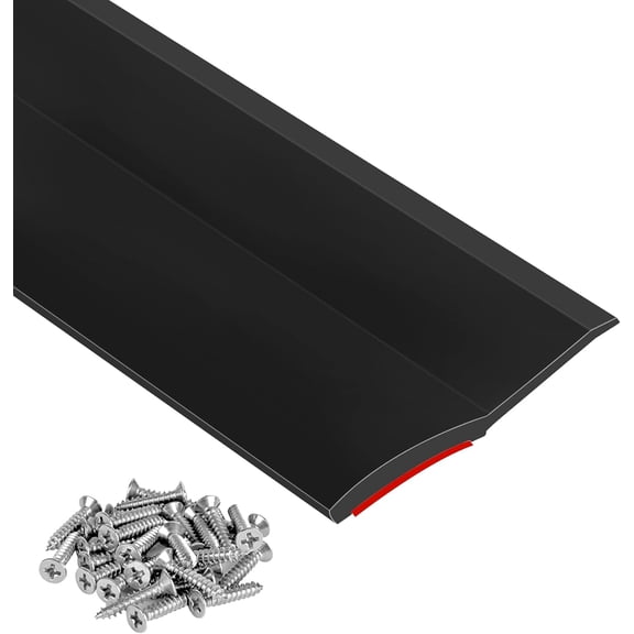 Garage Door Seal Top and Sides 36FT Universal PVC Weather Stripping Garage Soft and Hard Composite Door Trim Seal Weatherproofing Garage Door Seals with Nails(Black)