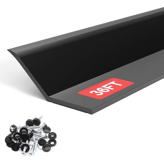 Garage Door Seal Top and Sides - 36 FT TPE Weather Stripping Garage Door Seal Replacement Weatherproofing Universal Sealing, Black