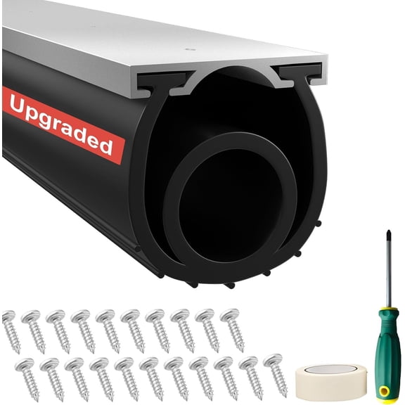 Garage Door Seals Bottom Rubber - 10 Ft Heavy-Duty Garage Door Weather Stripping Bottom Seal with Pre-drilled Track Retainer Kit, Easy Installation for & Commercial