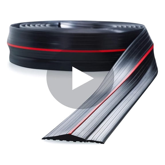 Garage Door Threshold Seal 20ft - PVC Rubber Garage Threshold Seal with Raised Edge and Red Strip - Keep Your Garage Free of Water and Debris - Garage Door Seal