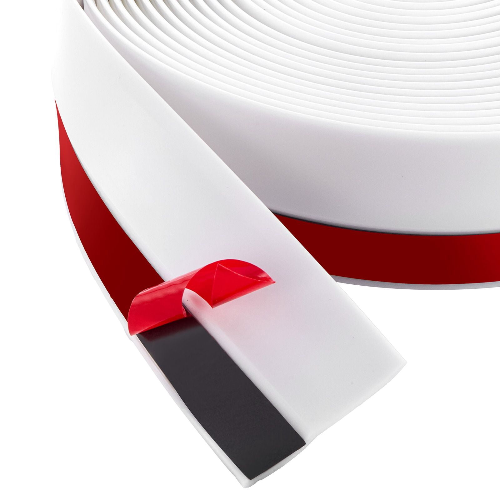 Garage Door Top and Sides Weather Seal Strip, 34 FT Universal Replacement with Adhesive, White