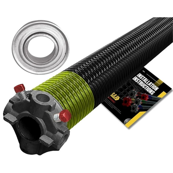 Garage Door Torsion Spring 207 x 1.75 x 24 Black Cone for Right Side of Garage Door with Steel Bearing | Precision E-Coating 5-Year Warranty Minimum 30,000 Cycles