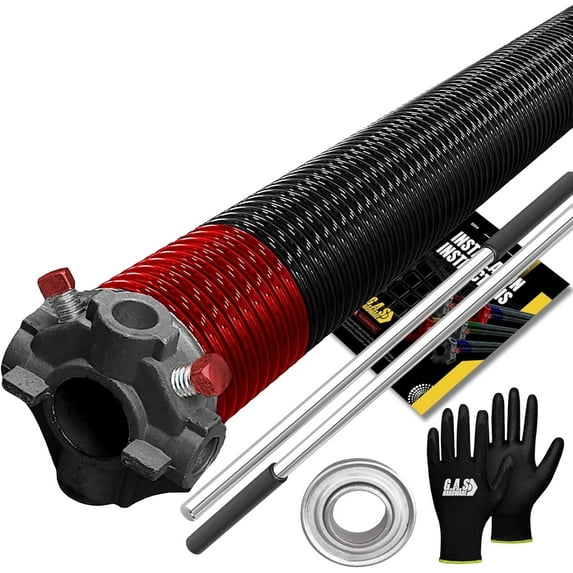 Garage Door Torsion Spring 225x1.75x31 Black Cone for Right Side of Garage Door with 1" Steel Bearing, Gloves, and Winding Bars | 5-Year Warranty Min. 30,000 Cycles
