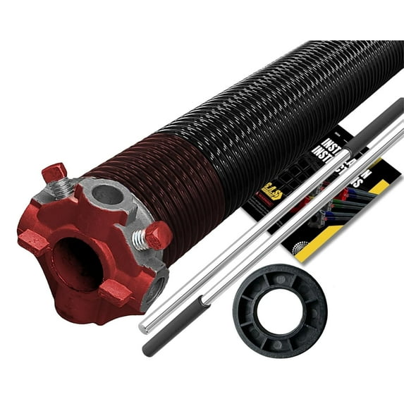 Garage Door Torsion Spring 234x2x25 Red Cone for Left Side of Garage Door with Nylon Bushing & Winding Bars| Precision E-Coating 5-Year Warranty Minimum 30,000 Cycles