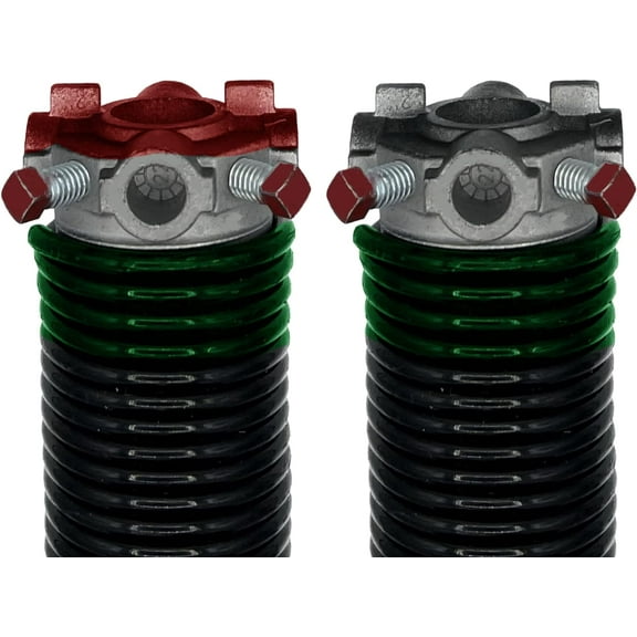 Garage Door Torsion Spring (243 x 1.75 x 36) | Left and Right Hand Wound Replacement (Pair) | Torsion Springs for 7-8 Feet High Garage Doors | Red and Black Cone MIn. 16,000 Cycles