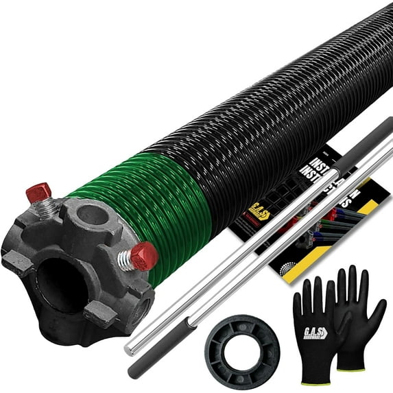 Garage Door Torsion Spring 243x1.75x31 for Black Cone for Right Side of Garage Door with 1" Nylon Bushing, Gloves, and Winding Bars | 5-Year Warranty Min. 30,000 Cycles