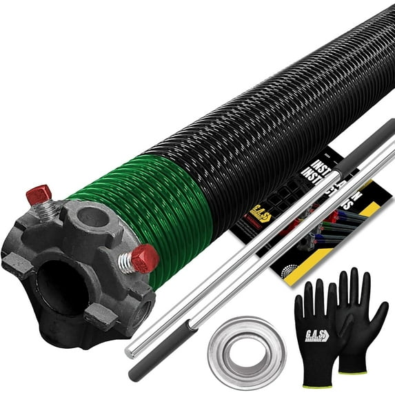 Garage Door Torsion Spring 243x1.75x31 Black Cone for Right Side of Garage Door with 1" Steel Bearing, Gloves, and Winding Bars | 5-Year Warranty Min. 30,000 Cycles
