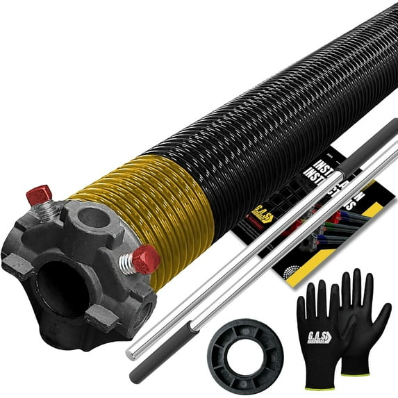 Garage Door Torsion Spring 250x2x26 Black Cone for RIGHT SIDE of Garage Door with 1" Nylon Bushing. Gloves, and Winding Bars | 5-Year Warranty Min. 30,000 Cycles