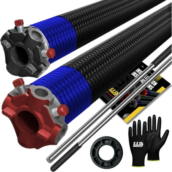 Garage Door Torsion Spring 262x2x33.5 for Left and Right Side of Garage Door with 1" Nylon Bushing, Gloves, and Winding Bars | 5-Year Warranty Min. 30,000 Cycles