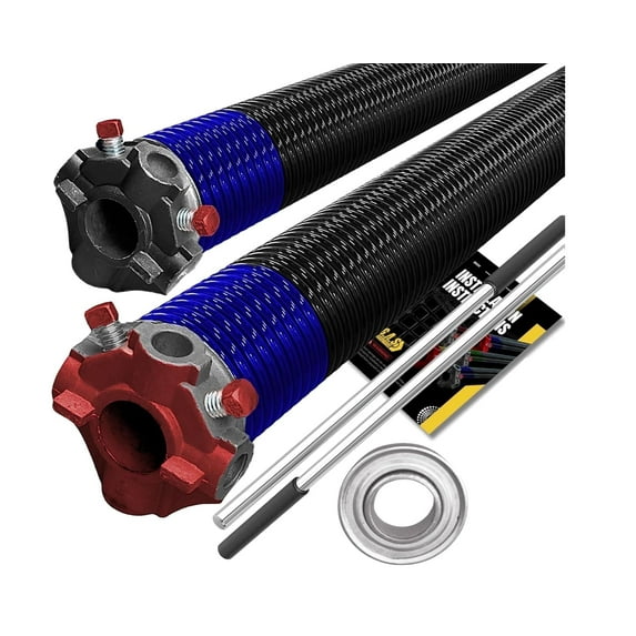 Garage Door Torsion Spring 262x2x36- PAIR with Steel Bearing & Winding Bars