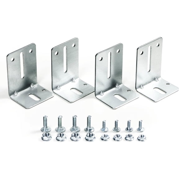 Garage Door Track Jamb Bracket J6, 4 Pack L-Shape Wall Mount Frame Brackets, Durable Galvanized Steel Hardware Kit, Includes 8 Bolts & Nuts for Track Support