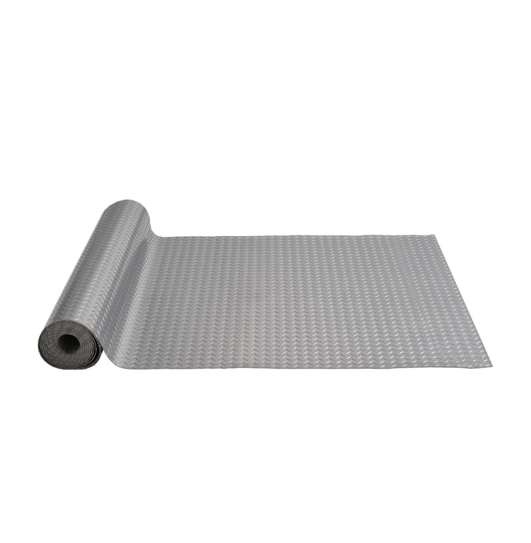 Garage Floor Mat 4.9x13ft Vinyl Flooring Roll - Anti-Slip Diamond Texture