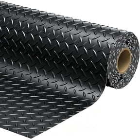 Garage Floor Mat 4 x 20 FT, 2.8mm Thick PVC Diamond Plate Flooring Roll, Heavy Duty Non Slip Waterproof Garage Protector for Car Parking, Motorcycle, Warehouse, Gym and Trailer