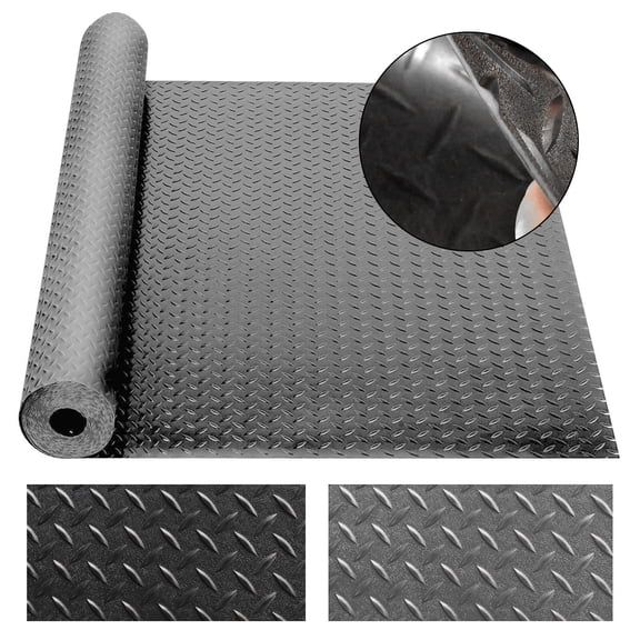 Garage Floor Mat Roll 2.9MM Thick Trailer Floor Covering Flooring Raised Anti-Slip Mat