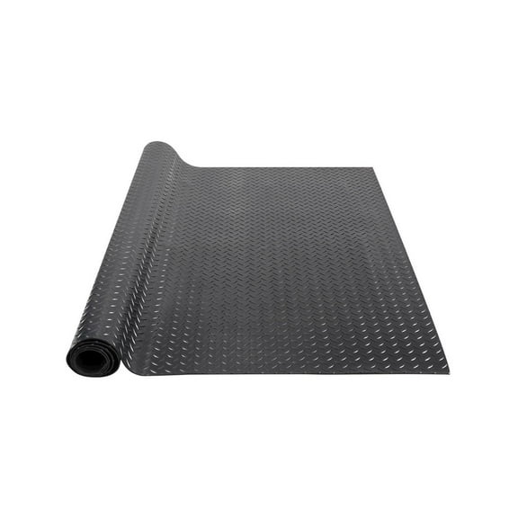 Garage Floor Mat Rubber Roll, 3mm x 4ft x 6ft - SBR Diamond Plate Flooring Roll for Garage, Gym, Industry - Waterproof, Anti-Slip, Easy to Clean