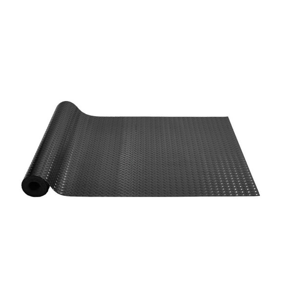 Garage Floor Mats 2 Rolls, 14.7 x 3.6 Ft PVC Garage Flooring, 2.5mm Thick Black Garage Mat for Under Car, Home Gym, Workshop Floor Protection