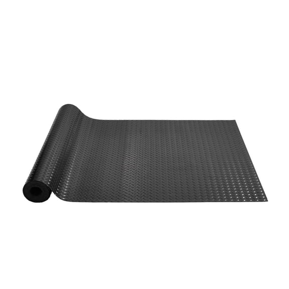 Garage Floor Mats 2 Rolls 17x3.6 Ft, PVC Garage Flooring 2.5mm Thick Black