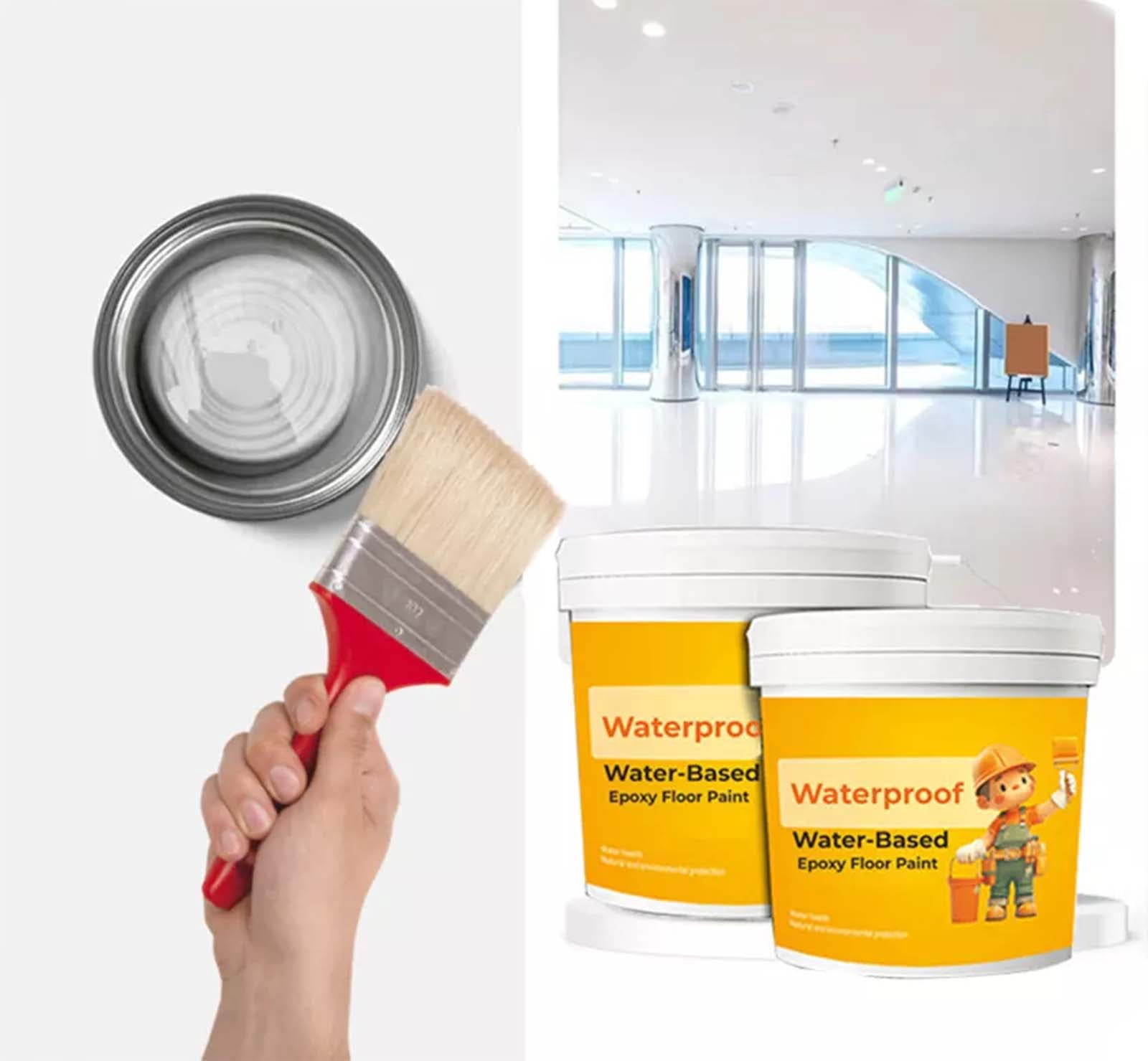 Garage Floor Paint Waterproof Water-Based Epoxy Floor Paint 300ml Anti-slip Concrete Floor Paint Indoorand Outdoor House Paint Basement Foundation Repair