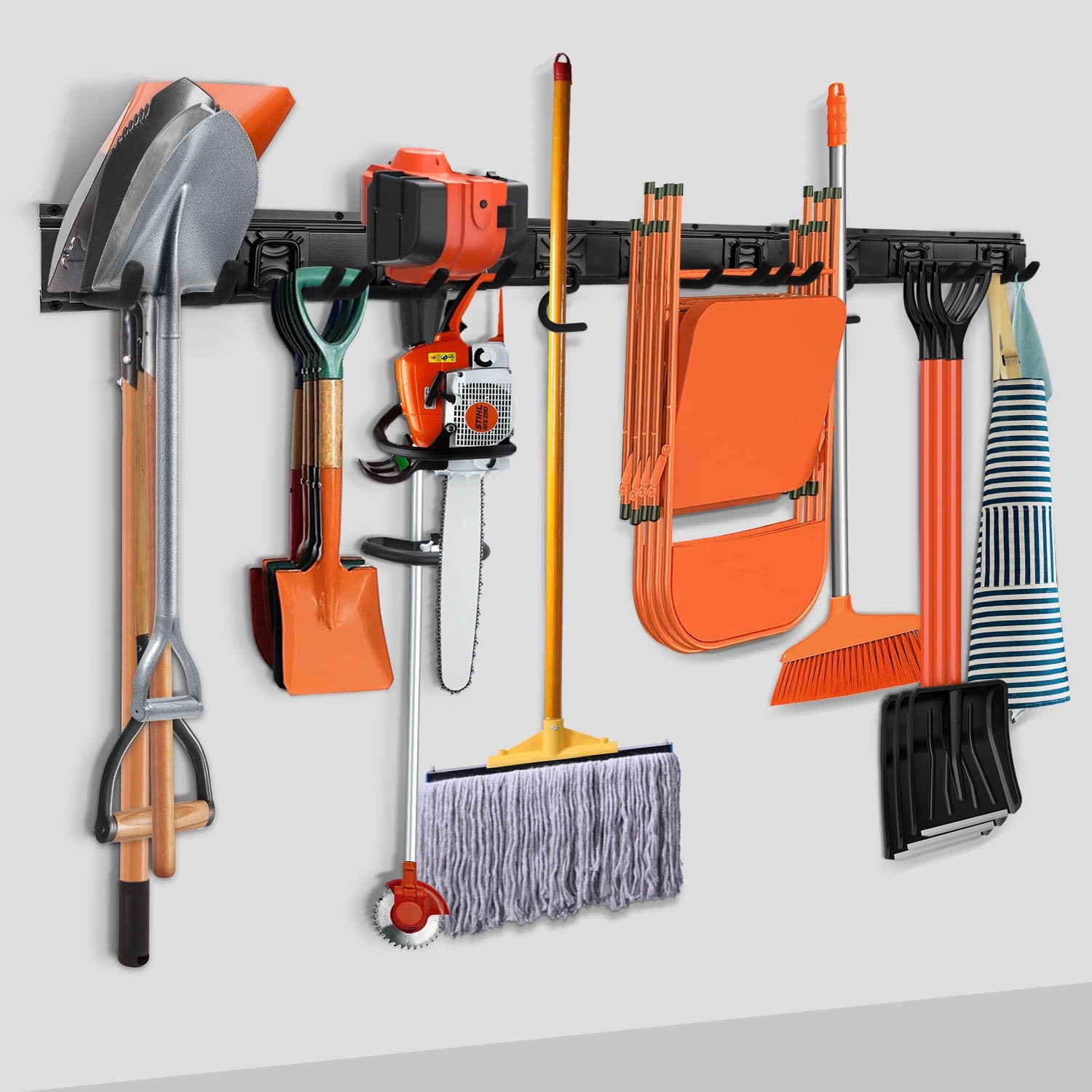 Garage Garden Tool Storage Rack Organizer Wall Mount, Yard Shovel Rack Holder Organization, Heavy-Duty Extra Width Panels for Hanging Landscaping Equipment