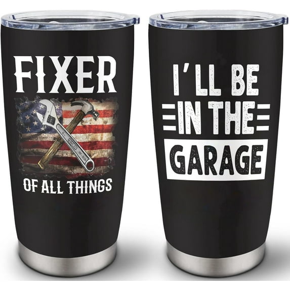 Garage Gifts - Mechanic Gift for Men - Car Guy Gift for Dad/Grandpa/Husband - Birthday/Christmas Gifts for Garage, 20 oz Insulation Stainless Steel Tumbler