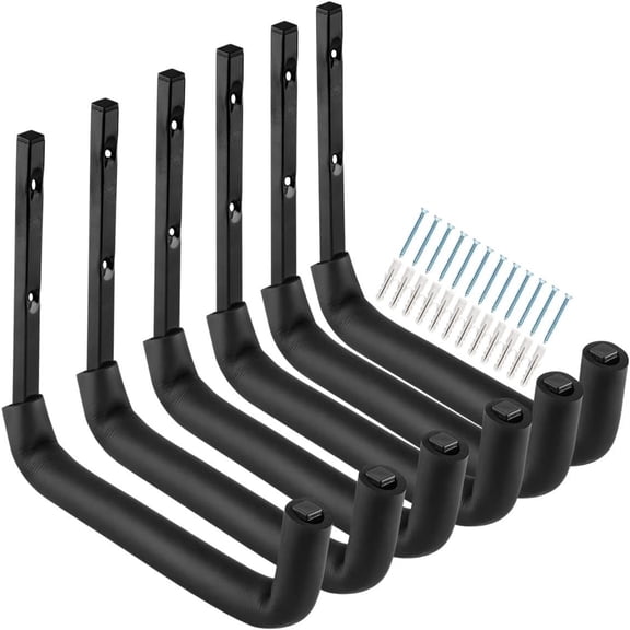 Garage Hooks, 10" Heavy Duty Garage Storage Tool Hangers, Wall Mount Storage Hooks for Garden Tools, Ladders, Bikes, Bulky Items