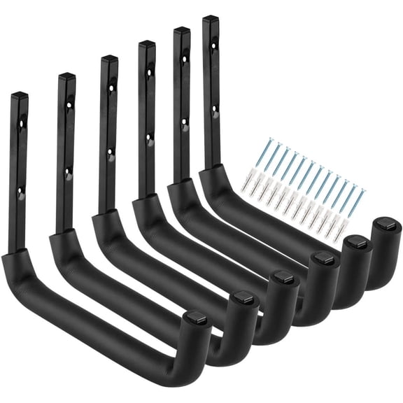Garage Hooks, 10" Heavy Duty Garage Storage Tool Hangers, Wall Mount Storage Hooks for Garden Tools, Ladders, Bikes, Bulky Items