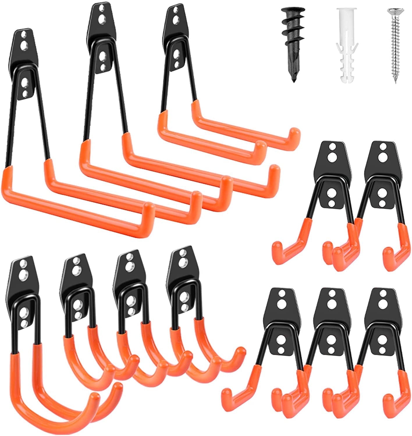 LANNEY Garage Hooks, 12 Pack Heavy Duty Garage Storage Hooks Hangers Wall Mount Utility Hooks for Bikes, Tools, Ladders