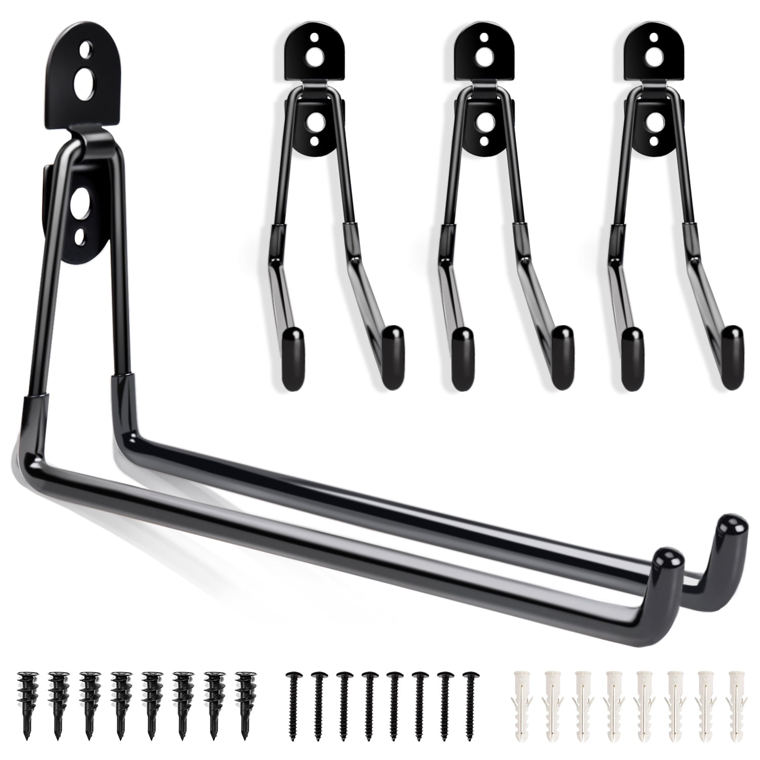 Garage Hooks Heavy Duty - Large Wall Mount Storage Hanger, Long Hook Garage  Organizer for Hanging Tool, Chairs, Hoses, Ladder, Bulk Items, Ropes, etc.