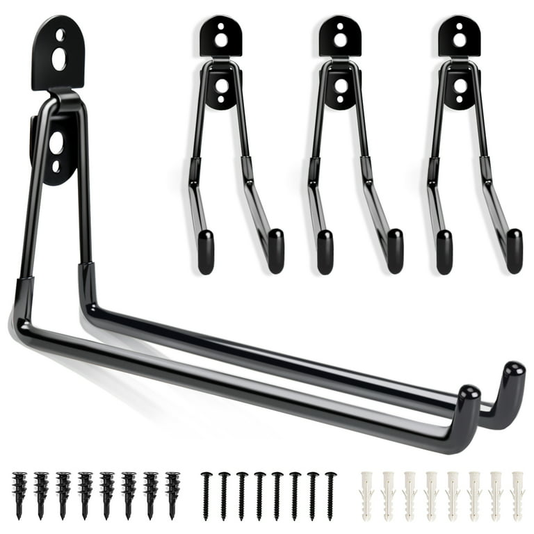 Garage Hooks Heavy Duty - 11 Inch Large Wall Mount Storage Hanger, 4 Pack Long  Hook Garage Organizer for Hanging Tool, Chairs, Hoses, Ladder, Bulk Items,  Ropes, etc. 