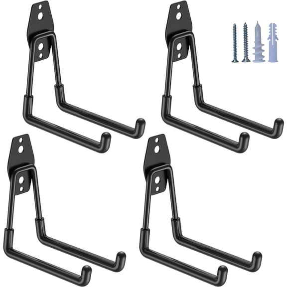 Garage Hooks Heavy Duty 4 Pack, Wall Mount Ladder Hooks